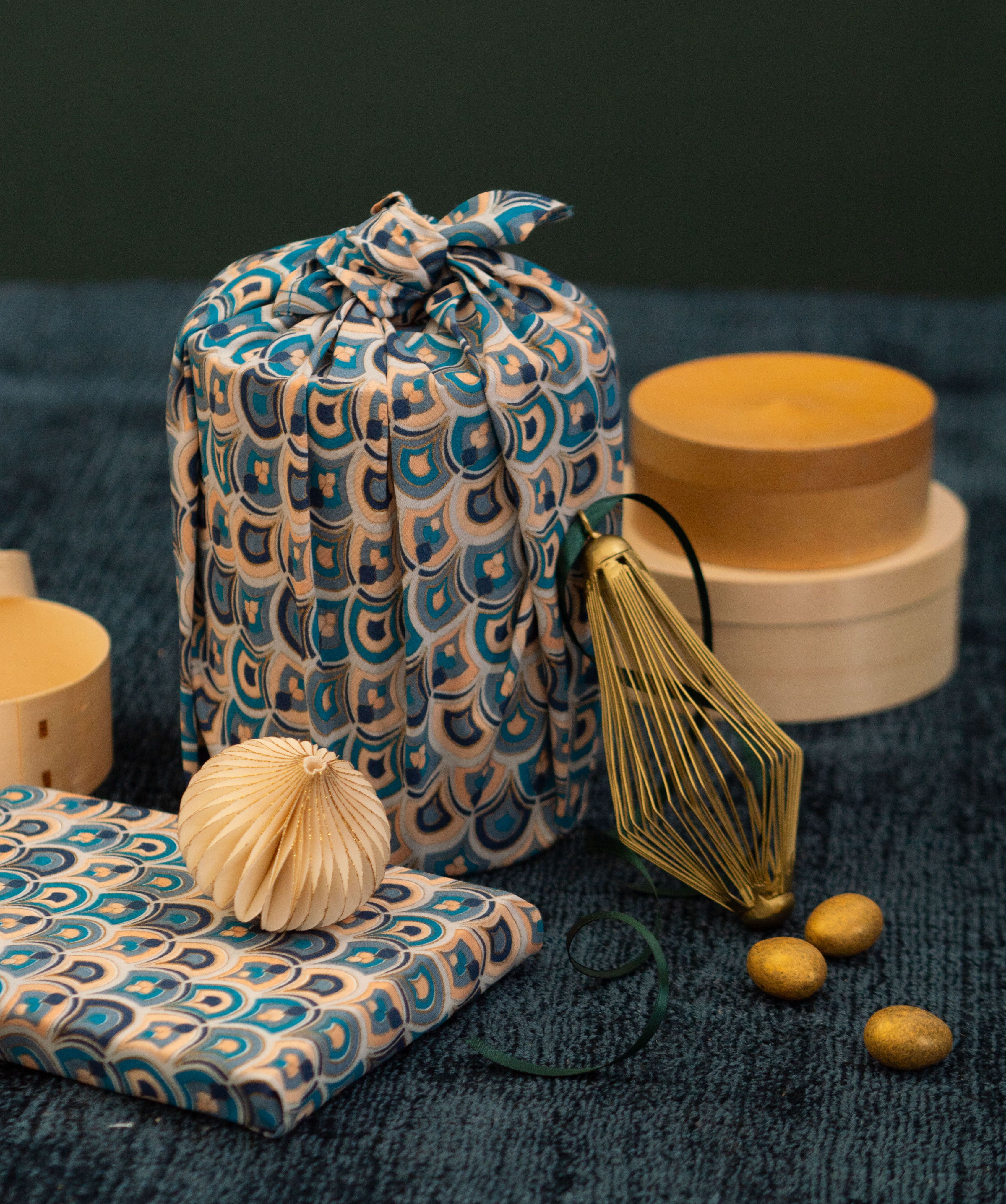 FabRap Art Deco Single Sided / Reusable Gift Wrap / Furoshiki / Eco alternative to gift wrap / Nachaltig Geschenkverpakung aus stoff